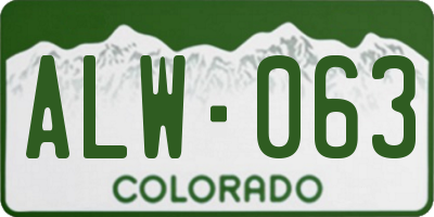 CO license plate ALW063