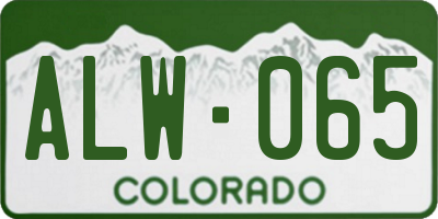 CO license plate ALW065