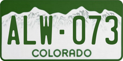 CO license plate ALW073