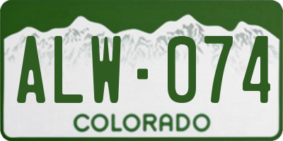 CO license plate ALW074