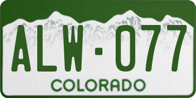 CO license plate ALW077