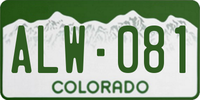 CO license plate ALW081