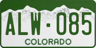 CO license plate ALW085