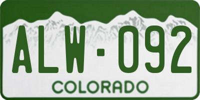 CO license plate ALW092