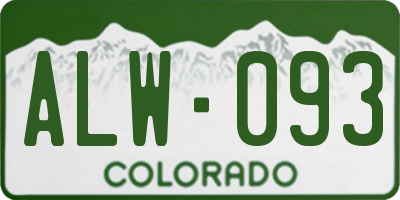 CO license plate ALW093