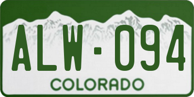 CO license plate ALW094