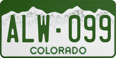CO license plate ALW099