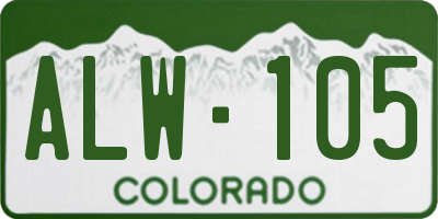 CO license plate ALW105