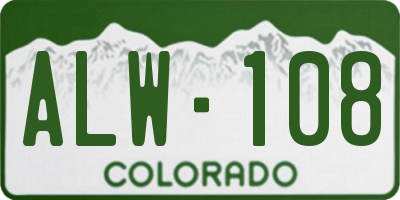 CO license plate ALW108