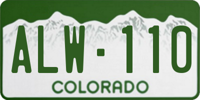 CO license plate ALW110