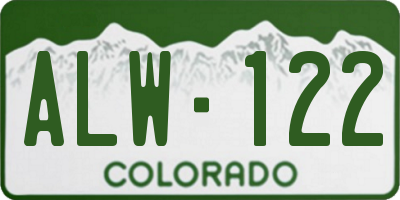 CO license plate ALW122