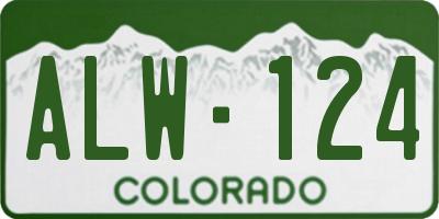 CO license plate ALW124