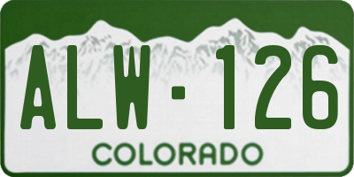 CO license plate ALW126