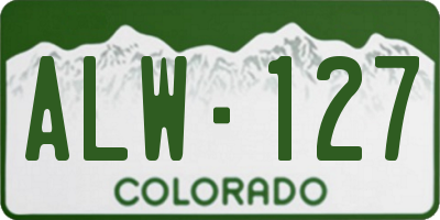 CO license plate ALW127