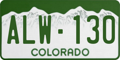CO license plate ALW130