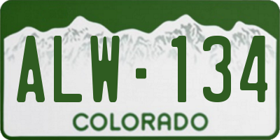 CO license plate ALW134