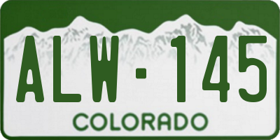 CO license plate ALW145