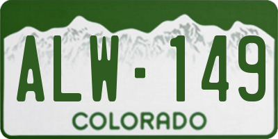 CO license plate ALW149