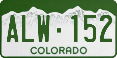 CO license plate ALW152