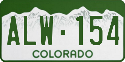 CO license plate ALW154