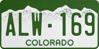 CO license plate ALW169