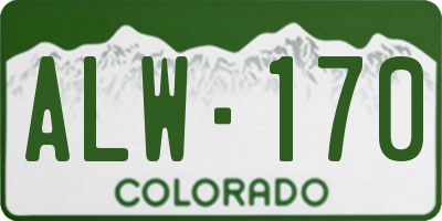 CO license plate ALW170