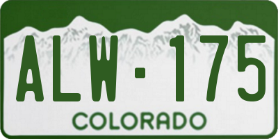 CO license plate ALW175