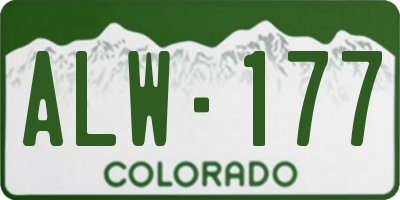 CO license plate ALW177