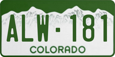 CO license plate ALW181