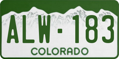 CO license plate ALW183