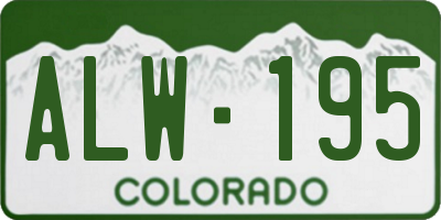 CO license plate ALW195