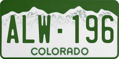 CO license plate ALW196
