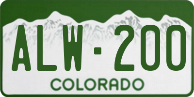 CO license plate ALW200