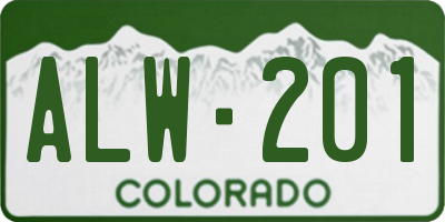 CO license plate ALW201