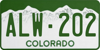CO license plate ALW202