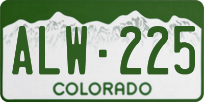 CO license plate ALW225