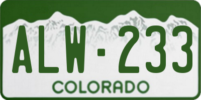 CO license plate ALW233