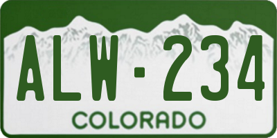 CO license plate ALW234