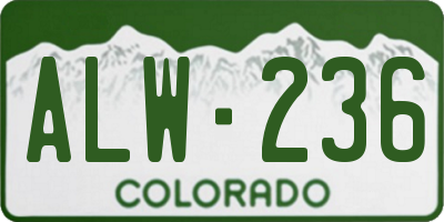 CO license plate ALW236
