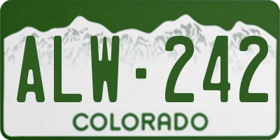 CO license plate ALW242