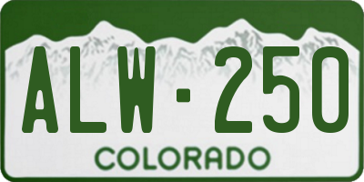 CO license plate ALW250