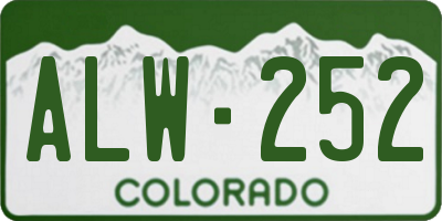 CO license plate ALW252