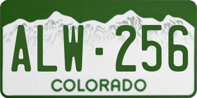 CO license plate ALW256