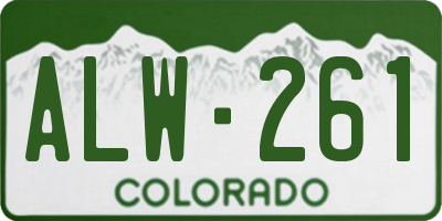 CO license plate ALW261
