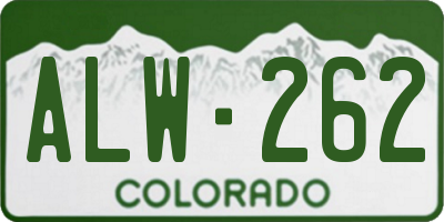CO license plate ALW262
