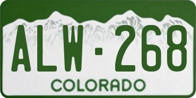 CO license plate ALW268