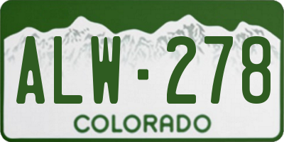 CO license plate ALW278