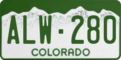 CO license plate ALW280