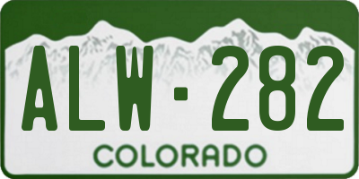 CO license plate ALW282