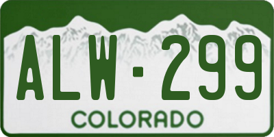 CO license plate ALW299